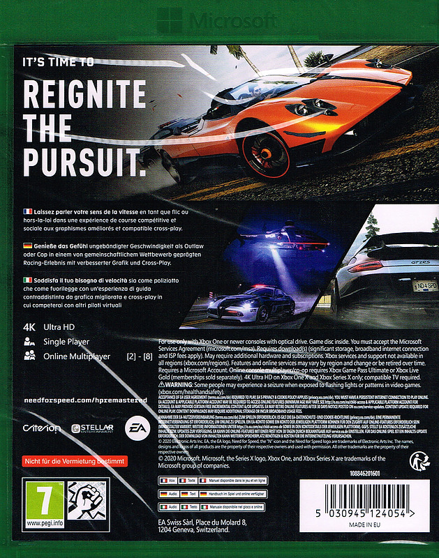 Need for Speed: Hot Pursuit Remastered Rueckseite