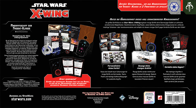 X-Wing 2 Ed. Angriffsschiff der Trident-Klasse Rueckseite