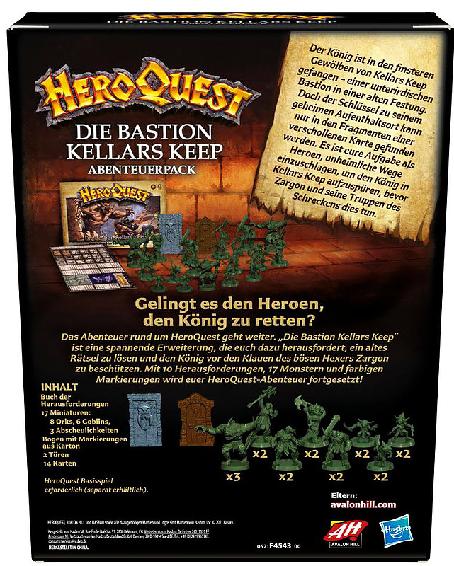 HeroQuest: Kellars Keep Rueckseite