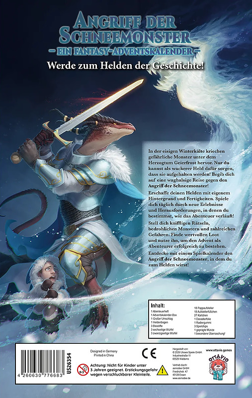 Angriff der Schneemonster (Fantasy Adventskalender) Rueckseite
