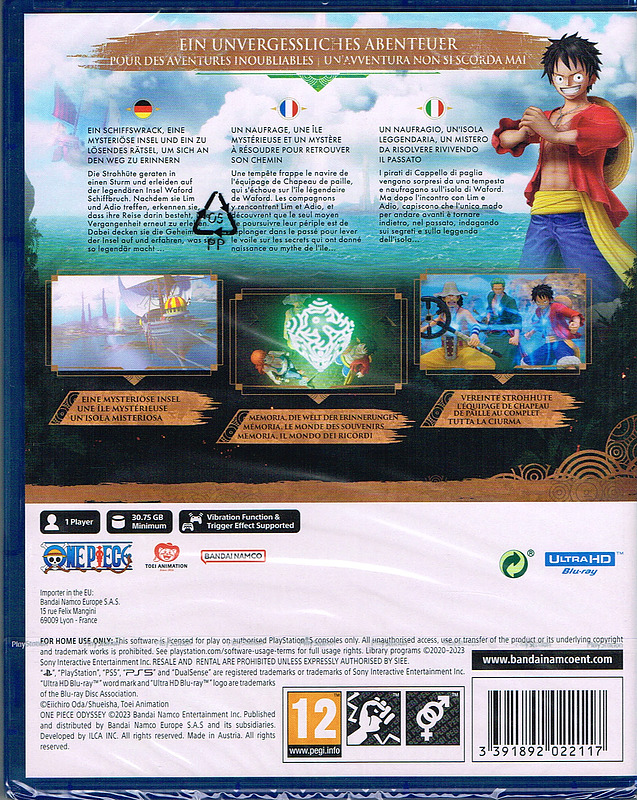 One Piece Odyssey (AT-PEGI) Rueckseite