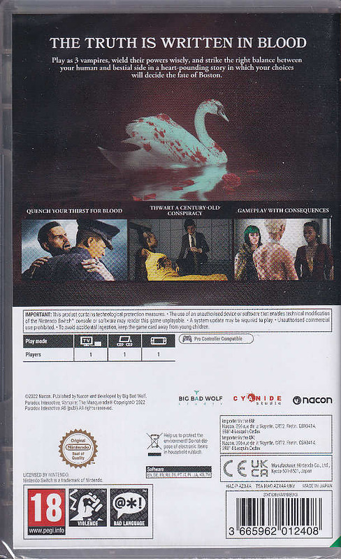 Vampire : The Masquerade - Swansong (PEGI) Rueckseite
