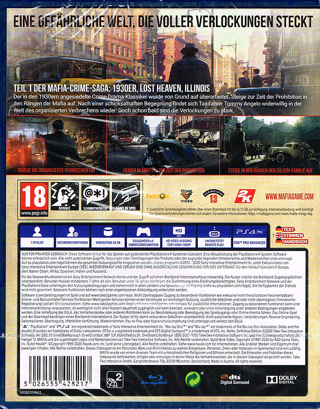 Mafia Definitive Edition (AT-PEGI) Rueckseite