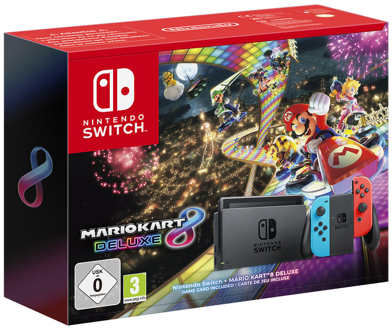 Nintendo Switch + Mario Kart 8 Deluxe Cover