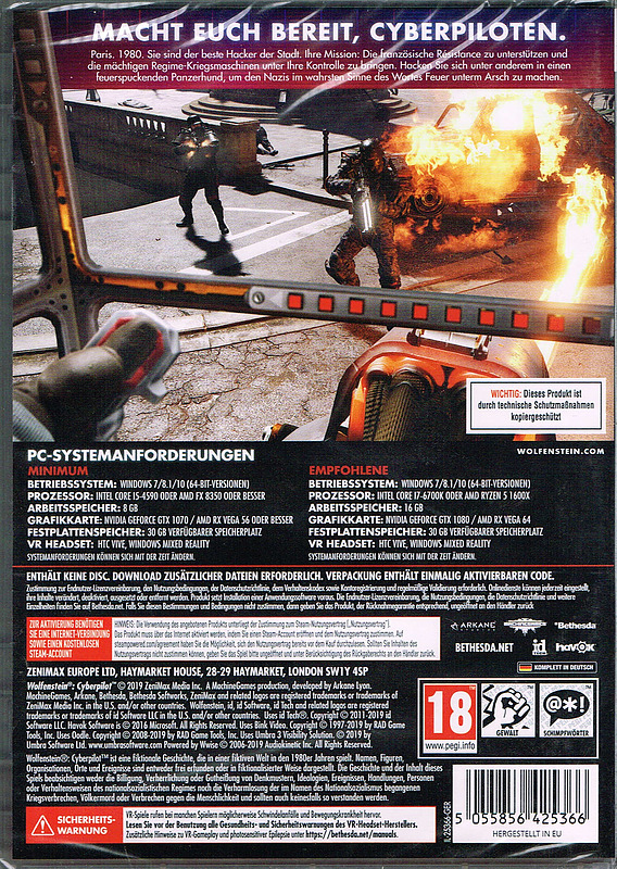 Wolfenstein: Cyberpilot Rueckseite