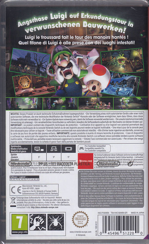 Luigi's Mansion 2 HD + orig. Nintendo Poster Rueckseite