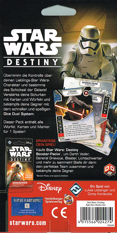 Star Wars: Destiny Kylo Ren Starterset Rueckseite