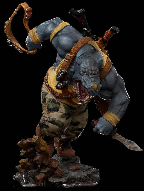TMNT Scale Statue 1/10 Rocksteady Rueckseite