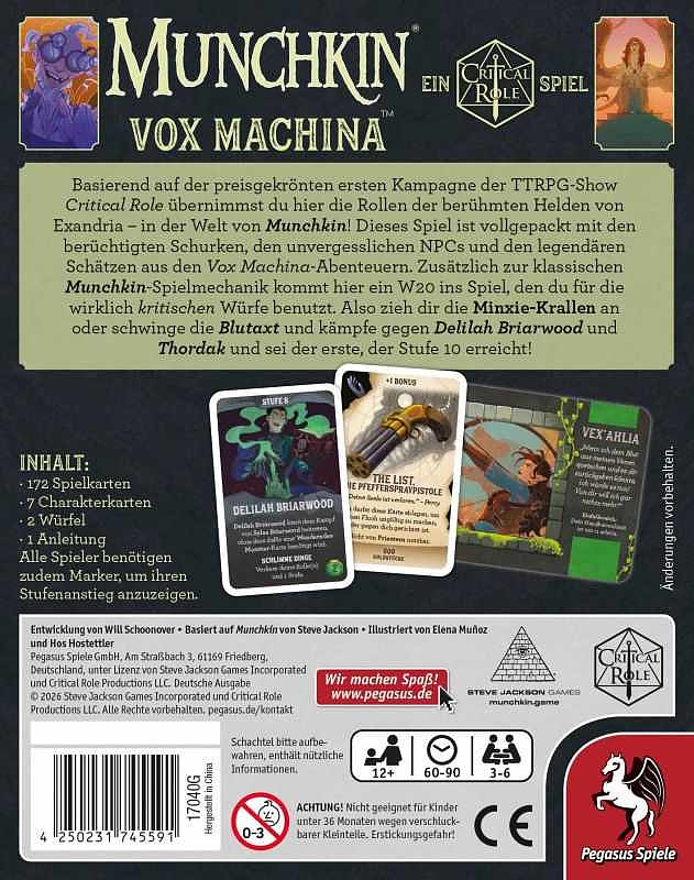 Munchkin Vox Machina Rueckseite
