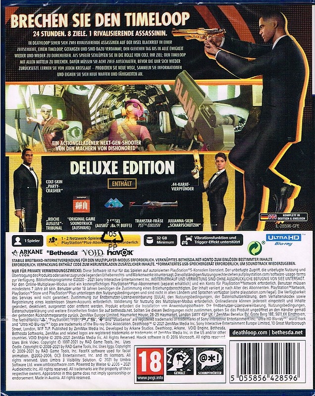 DEATHLOOP Deluxe Edition + 8 Boni (AT-PEGI) Rueckseite