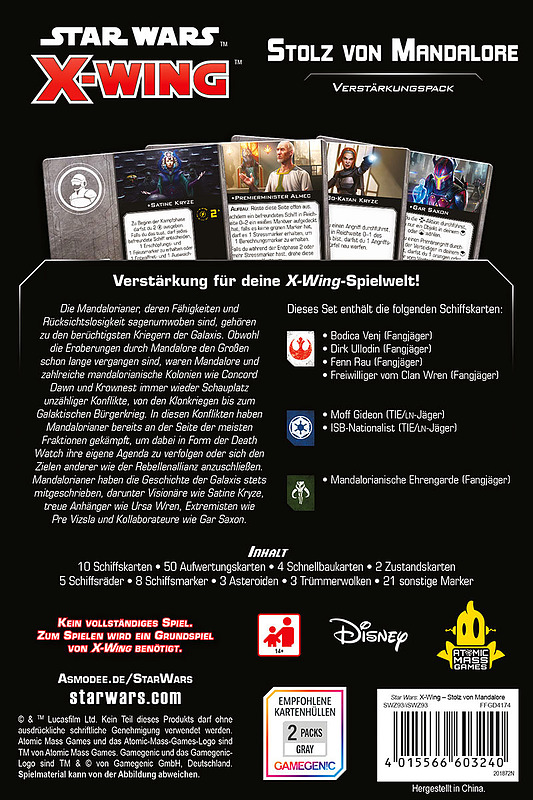 X-Wing 2 Ed. - Stolz von Mandalore Rueckseite