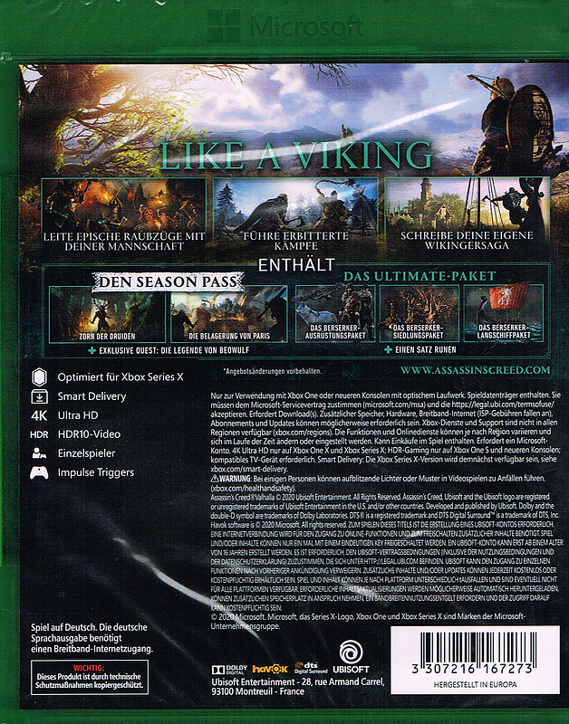 Assassins Creed Valhalla Ultimate Edition Rueckseite