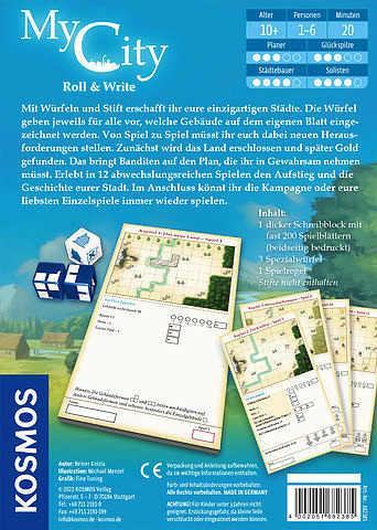 My City - Roll & Write Rueckseite