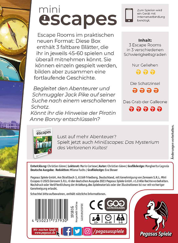 MiniEscapes - Auf den Spuren des Schatzes Rueckseite