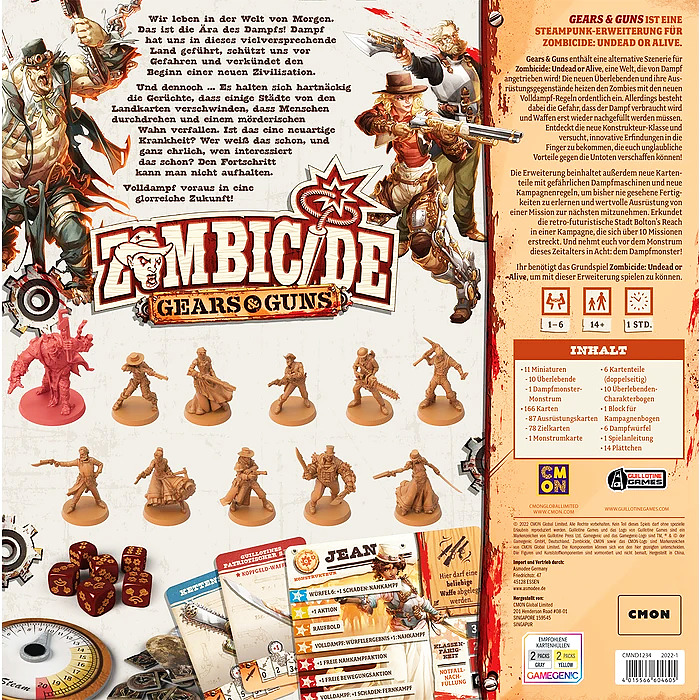 Zombicide: Undead or Alive - Gears & Guns Rueckseite