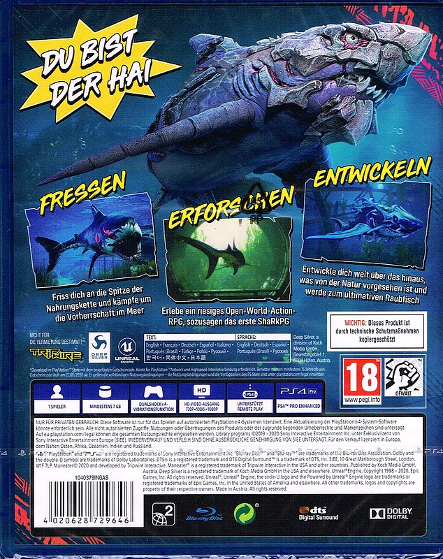 Maneater Day One Edition + Tiger Hai Evolution DLC Rueckseite