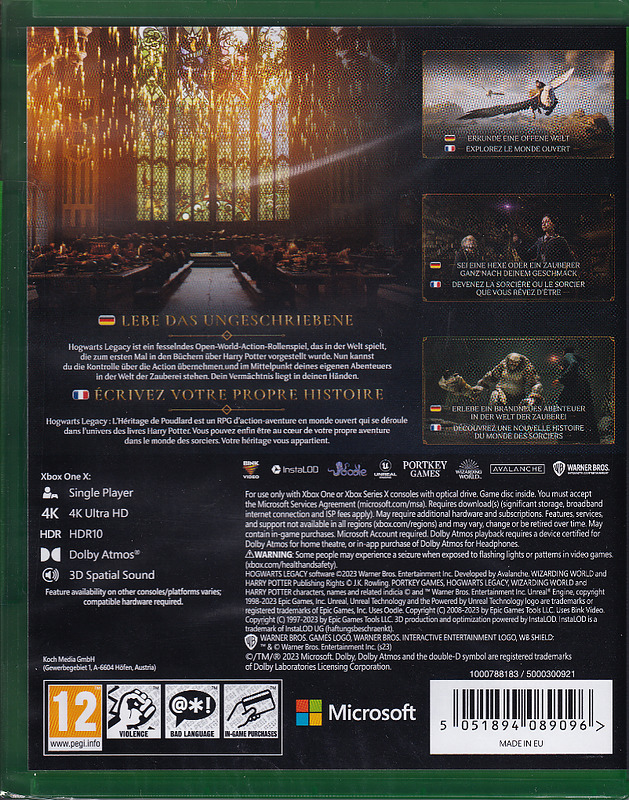 Hogwarts Legacy + Bonus (AT-PEGI) Rueckseite