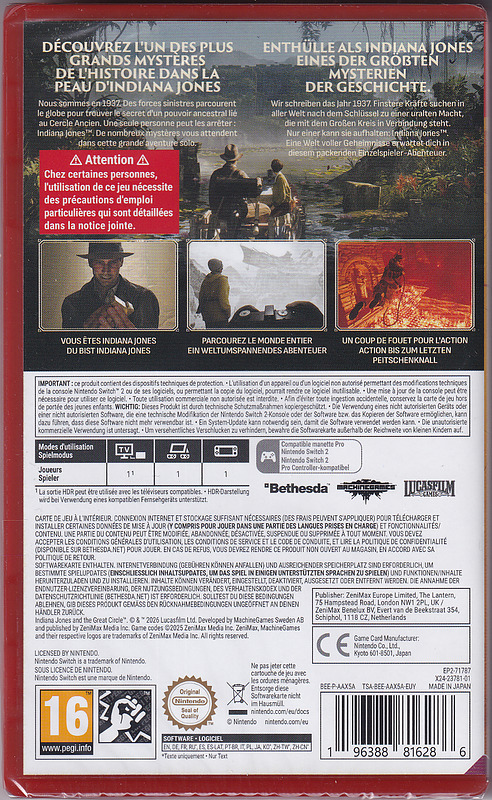 Indiana Jones und der Große Kreis (AT-PEGI) Rueckseite