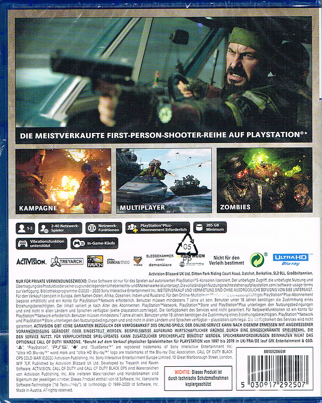 Call of Duty Black Ops: Cold War Rueckseite