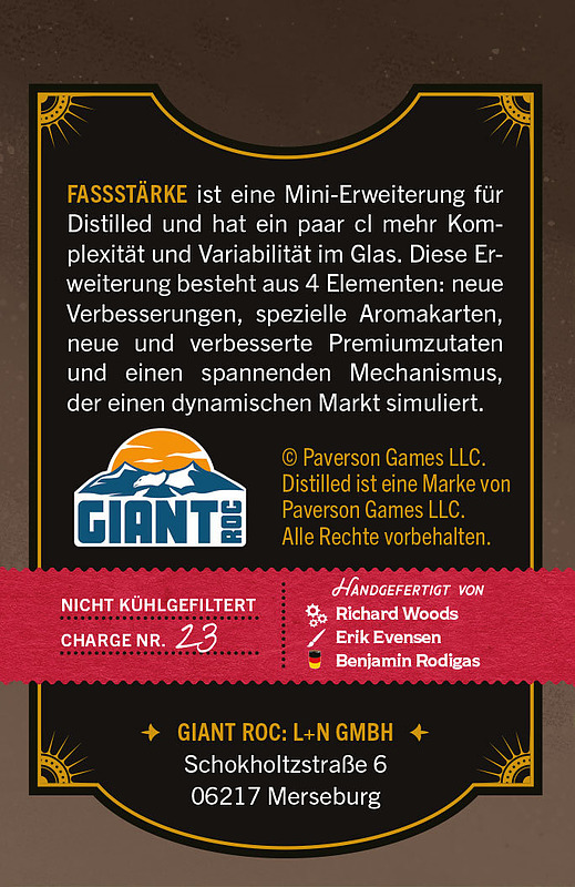 Distilled - Fassstärke Erweiterung Rueckseite