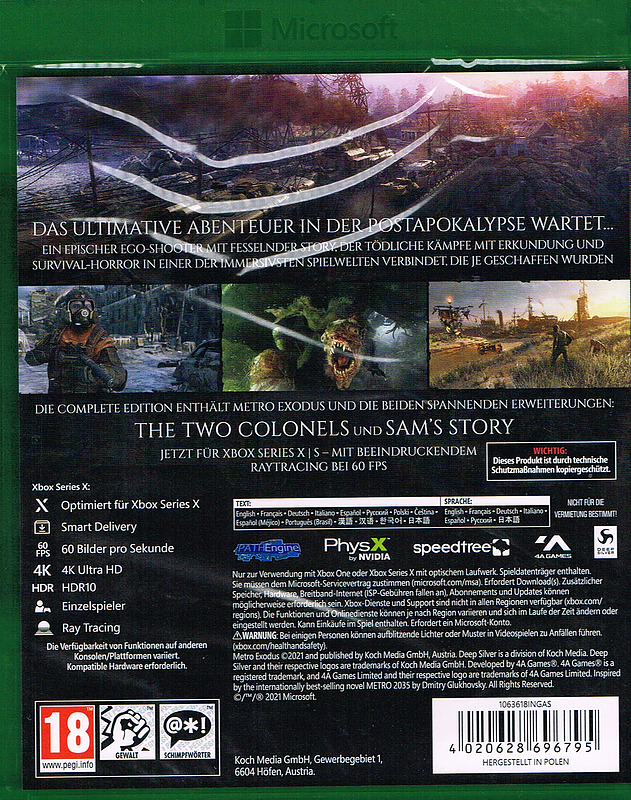 Metro Exodus Complete Edition Rueckseite