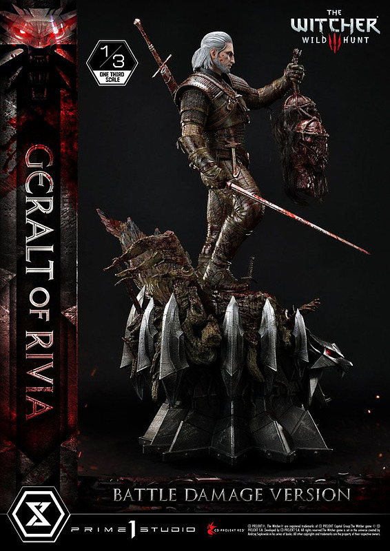 Witcher 3 Statue 1/3 Geralt von Rivia Battle Rueckseite Witcher 3 Statue 1/3 Geralt von Rivia Battle Rueckseite