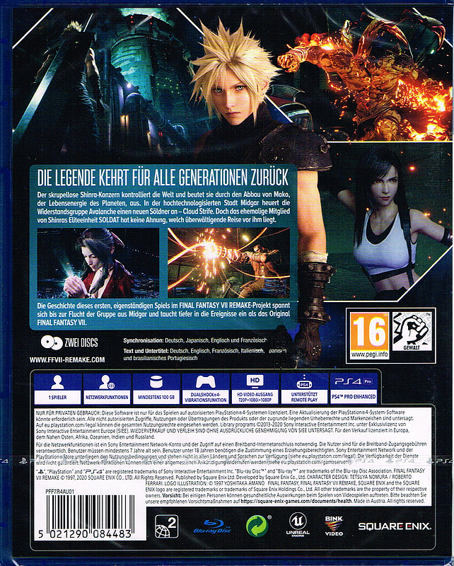 Final Fantasy VII HD Remake Rueckseite
