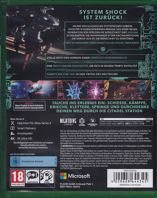 System Shock Remake Rueckseite