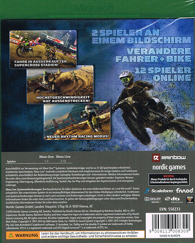 MX vs. ATV: Supercross Encore Edition Rueckseite