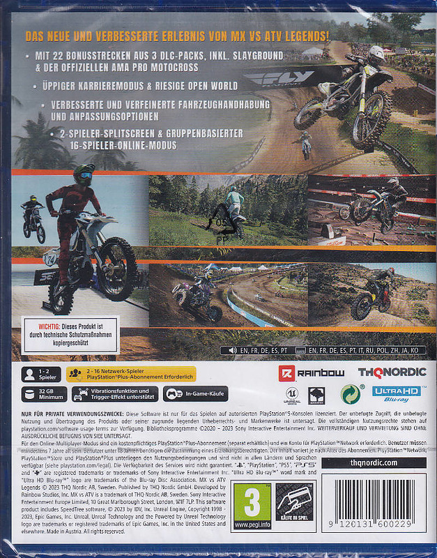 MX vs ATV - Legends Season One Rueckseite