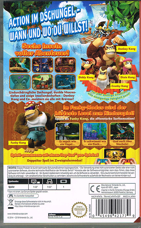 Donkey Kong Country Tropical Freeze (AT-PEGI) Rueckseite
