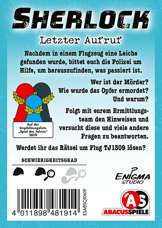 Sherlock - Letzter Aufruf Rueckseite