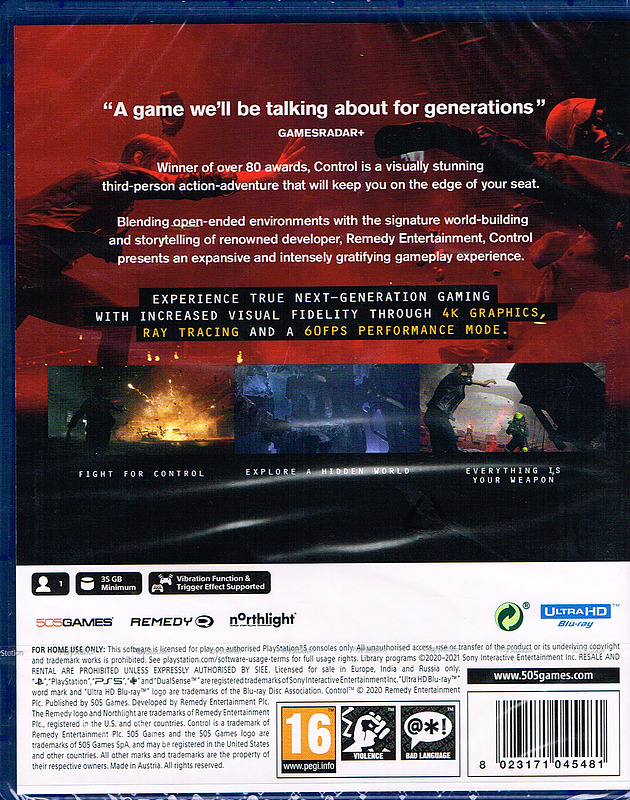 Control Ultimate Edition (PEGI) Rueckseite