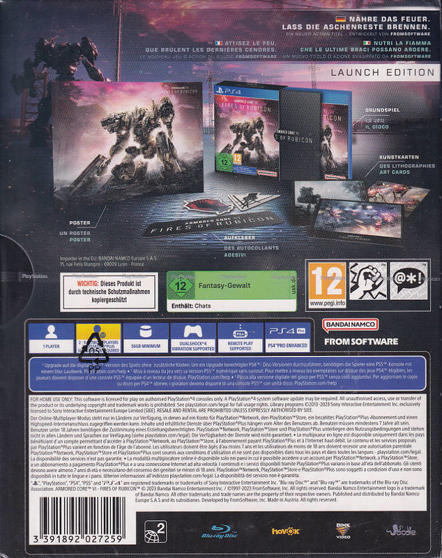 Armored Core 6 Fires of Rubicon Launch Ed + 6 Boni Rueckseite