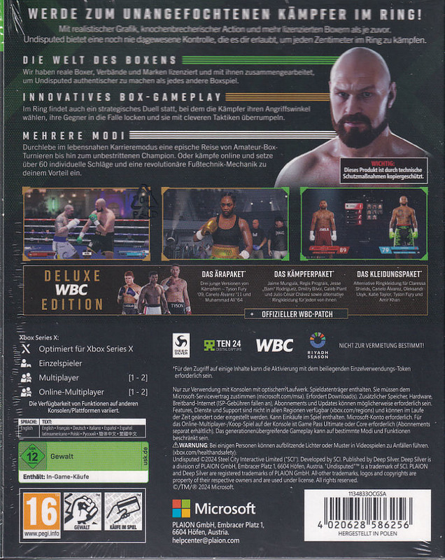 Undisputed Deluxe WBC Edition Rueckseite