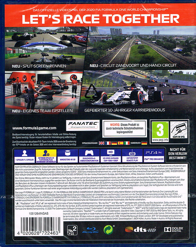 F1 2020 Rueckseite