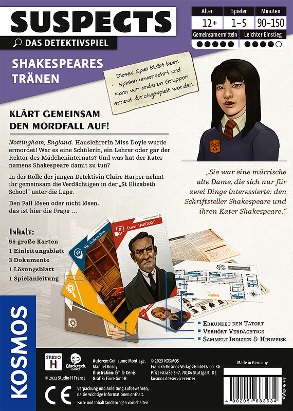 Suspects - Shakespeares Tränen Rueckseite