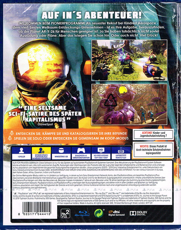 Journey to the Savage Planet Rueckseite