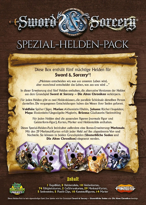 Sword & Sorcery - Alt. Helden & Geisterformen Rueckseite
