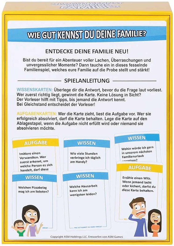 Wie gut kennst du deine Familie Rueckseite