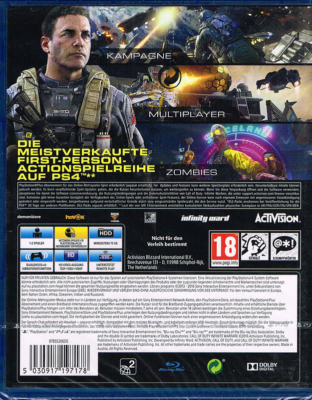 Call of Duty: Infinite Warfare (AT-PEGI) Rueckseite