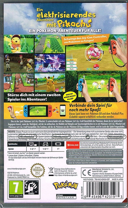Pokémon: Let's Go, Pikachu! (PEGI) Rueckseite