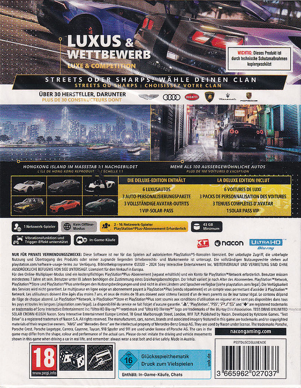 Test Drive Unlimited Solar Crown Deluxe Rueckseite
