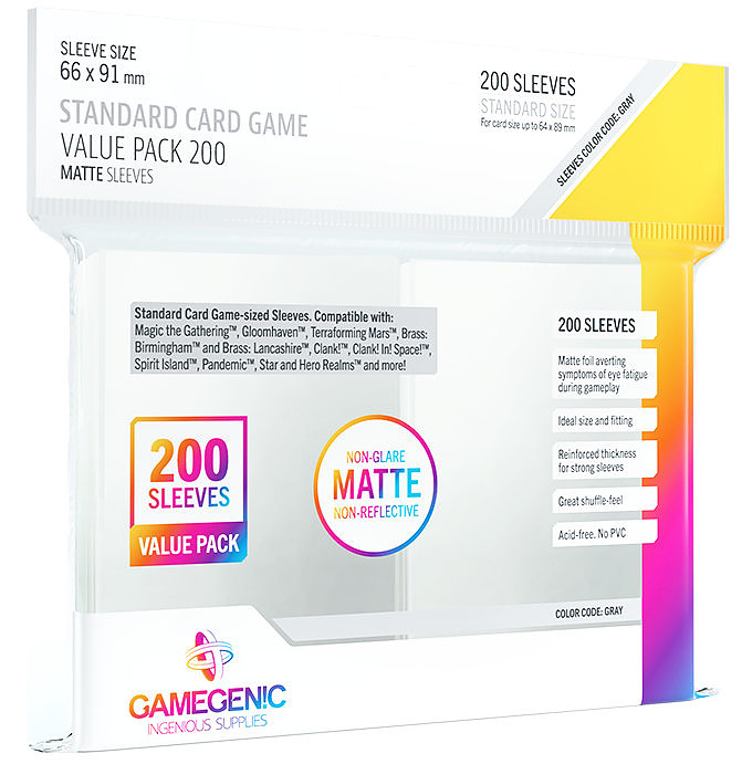 Gamegenic - Matte Sleeves Clear 200 Sleeves Cover