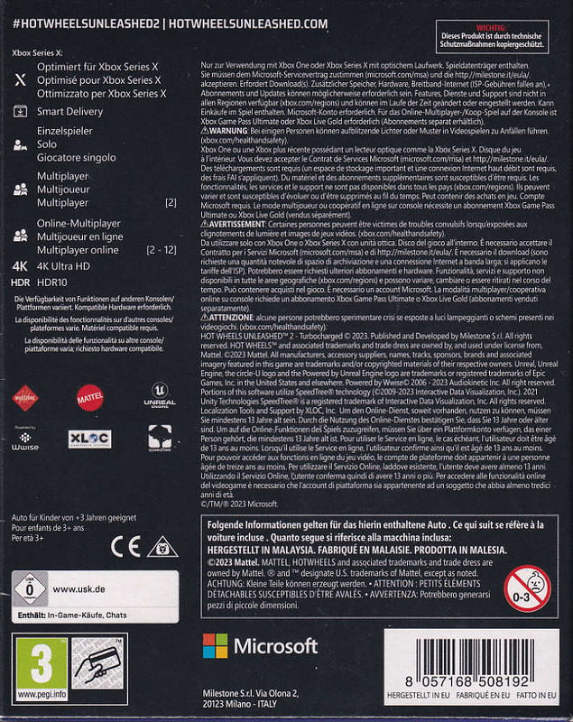 Hot Wheels Unleashed 2 Turbocharged Pure Fire Ed. Rueckseite