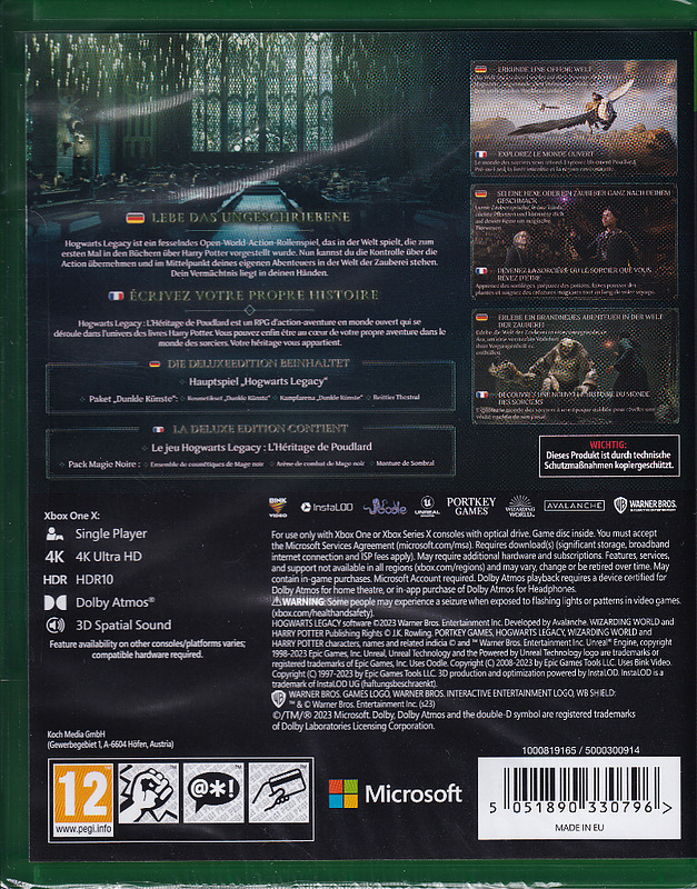 Hogwarts Legacy Deluxe Edition Rueckseite