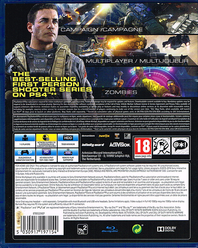 Call of Duty: Infinite Warfare + DLC (PEGI) Rueckseite
