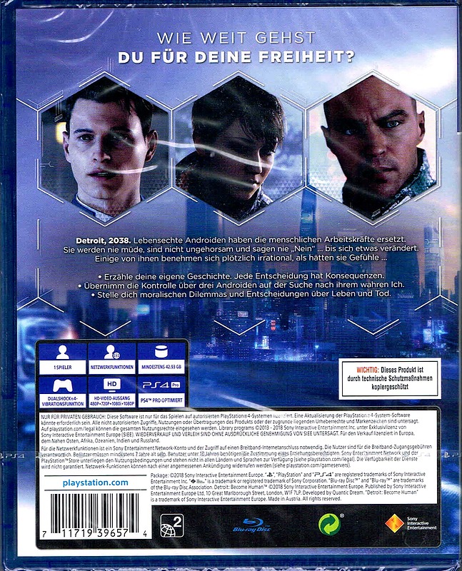 Detroit: Become Human Rueckseite