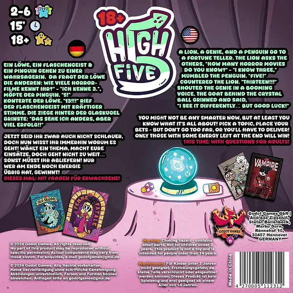 High 5 18+ Rueckseite