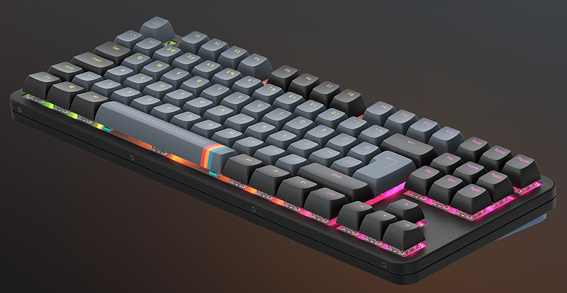 Dark Project Tastatur ALU87A Midnight Rueckseite